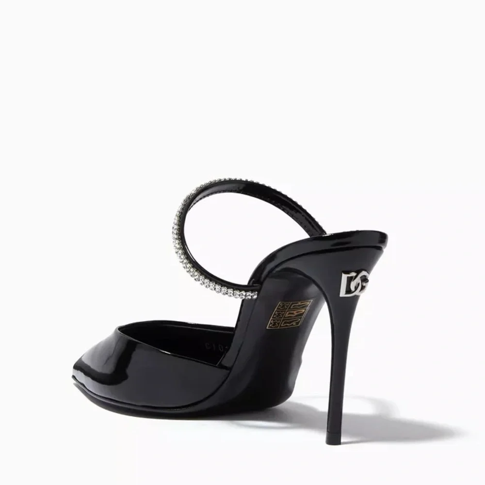 New DOLCE & GABBANA Crystal Mules in Patent Leather - Picture 5 of 15